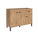 Ver imagem 6 de Gabinete de Cozinha Modulado Torino C/ 3 Portas e 1 Gaveta S/ Tampo 120cm Mel - Movelbento