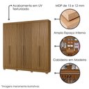 Ver imagem 4 de Guarda Roupa Casal 2030230 6 Portas 230 Cm Atacama Ripado Armoveis