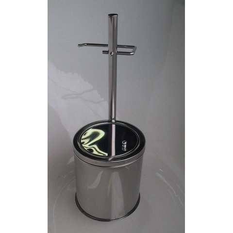 Papeleira de Chão com Lixeira em Inox Ideal para Lavabo