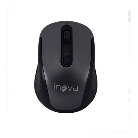 Mouse sem Fio Óptico Adaptador Nano Usb 1000dpi Inova - Preto