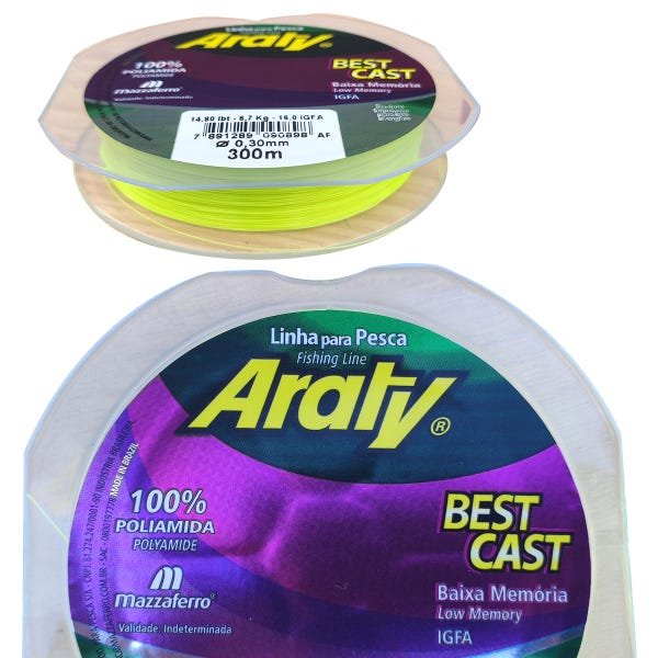 Linha de Pesca 0.30mm Baixa Memória Araty Best Cast 300m - 2