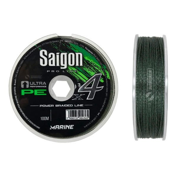 Linha Multifilamento Saigon X4 Verde 30Lbs 0,24mm 100m Marine Sports - 2