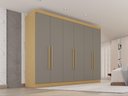 Ver imagem 1 de Guarda-Roupa Casal 100% MDF com 6 Portas e 6 Gavetas 274cm Multimóveis Madeirado/Cinza