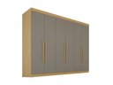 Ver imagem 2 de Guarda-Roupa Casal 100% MDF com 6 Portas e 6 Gavetas 274cm Multimóveis Madeirado/Cinza