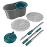 Mop Flash Limp Giratório Fit Esfregão Extensível Microfibra 360 Spin 1 Refil com Balde - 4