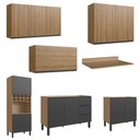 Ver imagem 5 de Cozinha Modulada Completa Araucária Quiditá 7 Peças Marrom Grafite