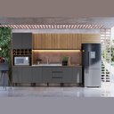 Ver imagem 2 de Cozinha Modulada Completa Araucária Quiditá 7 Peças Marrom Grafite