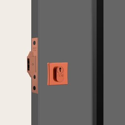 Fechadura Porta Correr Stam 1006 Rosê Quadrada 45mm C/ Miolo - 2