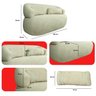 Poltrona Namoradeira 2 Lugares Orgânica Chloe Boucle Bege com Almofada Plumante - Arkell - 6