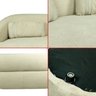 Poltrona Namoradeira 2 Lugares Orgânica Chloe Boucle Bege com Almofada Plumante - Arkell - 5