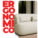 Ver imagem 2 de Poltrona Namoradeira 2 Lugares Orgânica Chloe Boucle Bege com Almofada Plumante - Arkell