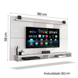 Painel TV 65 Polegadas Max EDN Móveis - Branco - 3