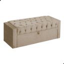 Ver mais imagens de Kit Cabeceira e Calçadeira Baú Emma Suede Queen 160 Cm