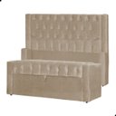Ver imagem 1 de Kit Cabeceira e Calçadeira Baú Emma Suede Queen 160 Cm