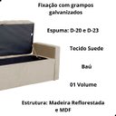 Ver imagem 4 de Kit Cabeceira e Calçadeira Baú Emma Suede Queen 160 Cm