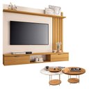 Ver imagem 1 de Painel Suspenso Lets Cinamomo Off White com Kit Mesa de Centro Sky Cinamomo - Hb Móveis
