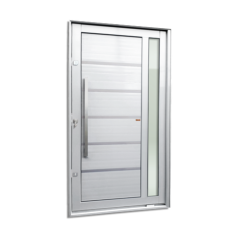 Porta Pivotante Alumínio Lambril Miraggio c/Pux.Esq. Elite Branco 216x150 Brimak