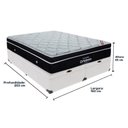 Ver imagem 2 de Cama + Box com Bau Ortobom Colchão King com Molas Ensacadas Branco