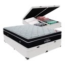 Ver imagem 1 de Cama + Box com Bau Ortobom Colchão King com Molas Ensacadas Branco