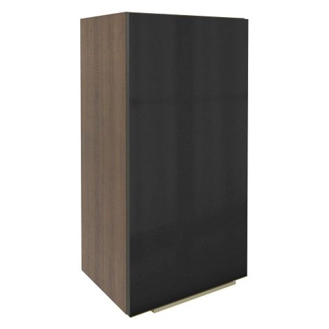 Armário Aéreo Madesa Lux 40 x 83 cm 1 Porta Rustic/Preto Cor:Rustic/Preto