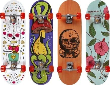 Skate Row Truck Alumínio Rodas Em Gel - 79x20cm - Mor - VERDE FLOR - 1