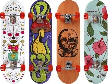 Skate Row Truck Alumínio Rodas Em Gel - 79x20cm - Mor - MADEIRA CAVEIRA - 1