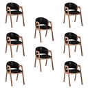 Ver imagem 1 de Kit 8 Cadeiras Decorativa Sala de Jantar Luxo Larissa Facto Preto - Mozzelar
