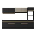 Ver imagem 5 de Armário de Cozinha Completa 5 Peças com Rodapé Mp2175 Made Multimóveis Preto/dourado