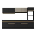 Ver imagem 5 de Armário de Cozinha Completa 5 Peças com Rodapé Mp2175 Made Multimóveis Preto/dourado