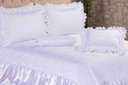 Ver imagem 2 de Kit de Colcha Cobre Leito Athena Casal Queen 05 Peças Branco