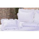 Ver imagem 1 de Kit de Colcha Cobre Leito Athena Casal Queen 05 Peças Branco