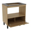 Ver imagem 3 de Balcão Cozinha para Cooktop 4 Bocas e Forno/micro-ondas 75cm 1 Porta Multimóveis Cr20499 Mármore Lun