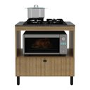 Ver imagem 2 de Balcão Cozinha para Cooktop 4 Bocas e Forno/micro-ondas 75cm 1 Porta Multimóveis Cr20499 Mármore Lun