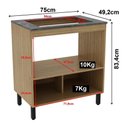 Ver imagem 5 de Balcão Cozinha para Cooktop 4 Bocas e Forno/micro-ondas 75cm 1 Porta Multimóveis Cr20499 Mármore Lun
