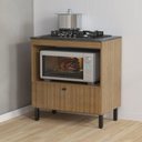 Ver imagem 4 de Balcão Cozinha para Cooktop 4 Bocas e Forno/micro-ondas 75cm 1 Porta Multimóveis Cr20499 Mármore Lun