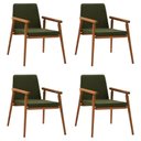 Ver imagem 1 de Kit 4 Cadeiras Decorativa Sala de Jantar Sidnei Veludo Verde - Gran Belo