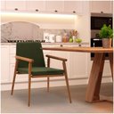 Ver imagem 3 de Kit 4 Cadeiras Decorativa Sala de Jantar Sidnei Veludo Verde - Gran Belo