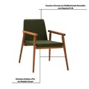 Ver imagem 6 de Kit 4 Cadeiras Decorativa Sala de Jantar Sidnei Veludo Verde - Gran Belo