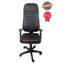 Ver imagem 1 de Cadeira de Escritório Tescaro Extra Reforçada Gomada com Braços - Sintético Preto