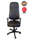 Ver imagem 1 de Cadeira de Escritório Tescaro Extra Reforçada Gomada com Braços - Sintético Preto