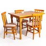 Conjunto de Mesa Mônaco 110x80 com 4 Cadeiras Estofadas – Natural – Jm Móveis - 1