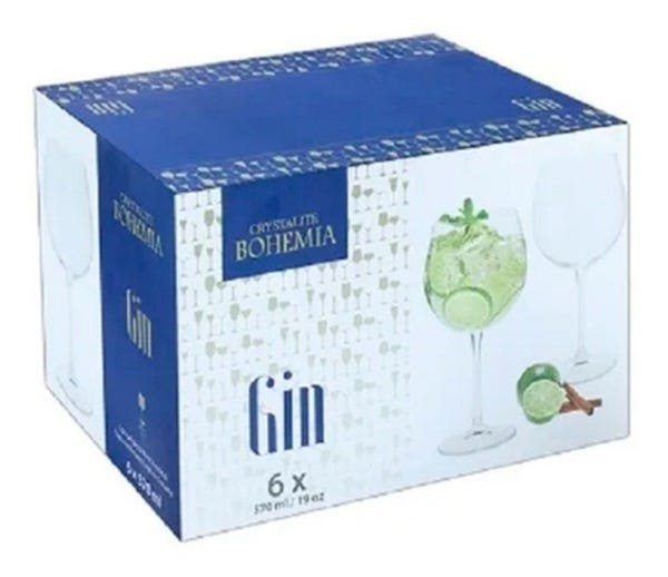 JOGO DE TAÇAS GIN 6 PEÇAS CRISTAL DEGUSTAÇÃO 570ML BOHÊMIA 4S032/GIN - 3