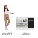 Ver imagem 6 de Balcão Gabinete de Pia Madesa Lux 120 cm 2 Portas 3 Gavetas (Sem Tampo) Branco/Preto