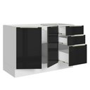 Ver imagem 5 de Balcão Gabinete de Pia Madesa Lux 120 cm 2 Portas 3 Gavetas (Sem Tampo) Branco/Preto