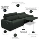 Ver imagem 6 de Sofá 3 Lugares Rettrátil Reclinável Elétrico 254cm Mazi L06 Couro Verde Escuro - Lyam Decor