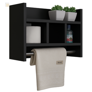 Nicho Porta Toalha Preto com Fundo