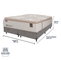 Cama Box Cinza e Colchão King Royal Comfort Plus Molas Lfk Sealy - 3