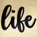Ver imagem 2 de Quadro/ Quadrinho Life 23cm - Palavra Decorativa/ Adorno - Toque 3D:Preto