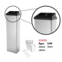 Ver imagem 3 de Kit Lixeira e Porta Copo Descartavel Água Café Inox 15L