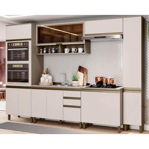 Cozinha Completa Connect (2 Aéreos, 2 Balcões, 2 Paneleiros, 1 Complemento) 7 Peças Duna/cristal
